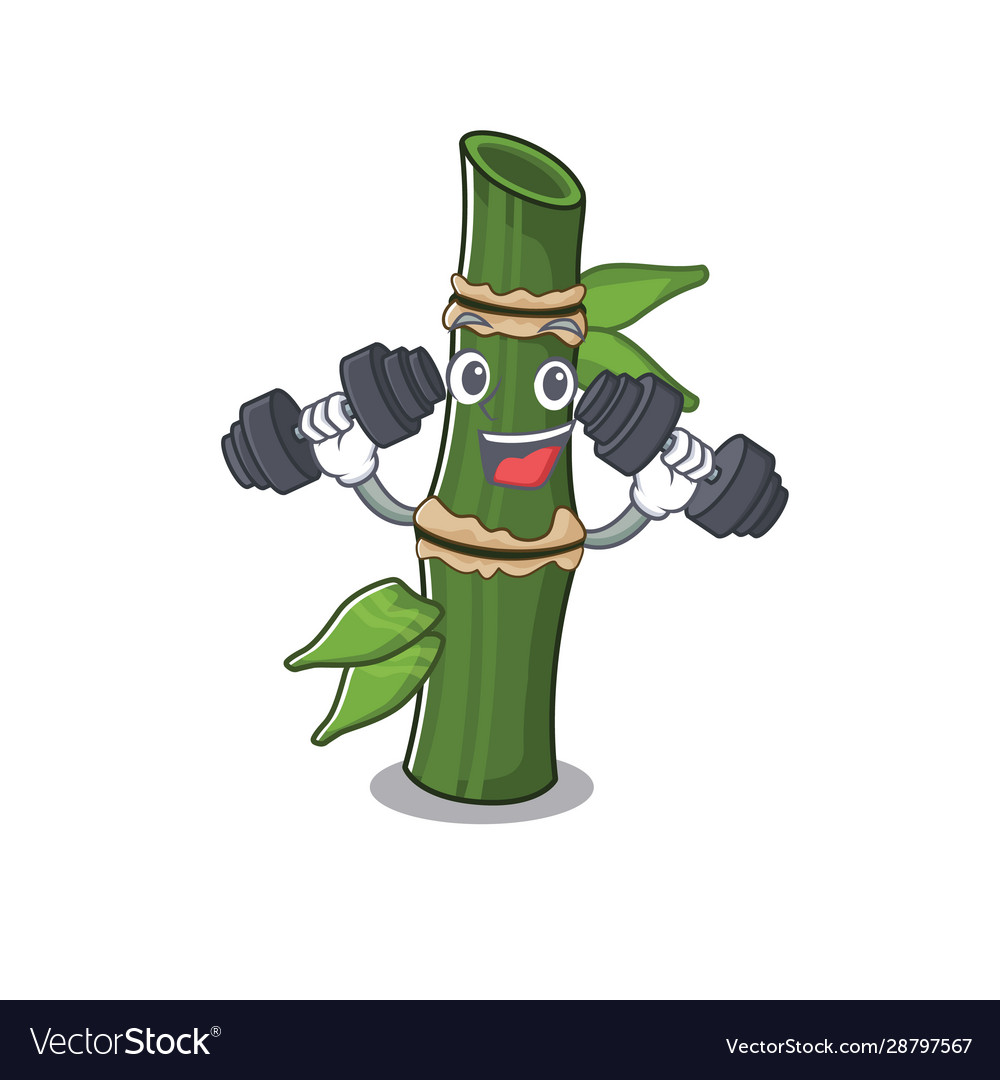 Sporty fitness exercise bamboo using with barbells
