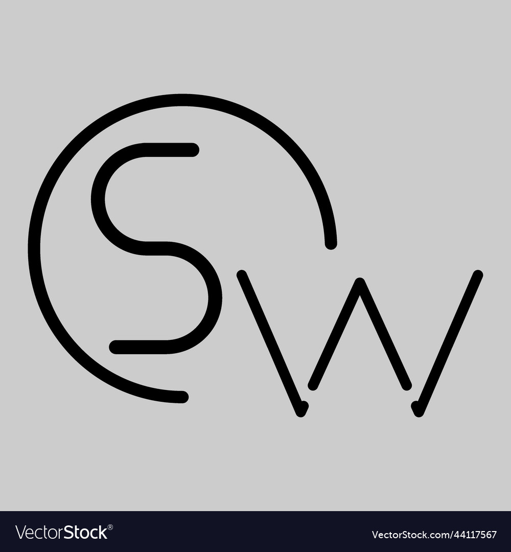 Sw monogram logo letter linked circle simple