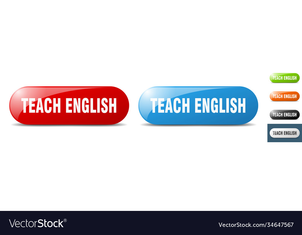 Teach english button key sign push set