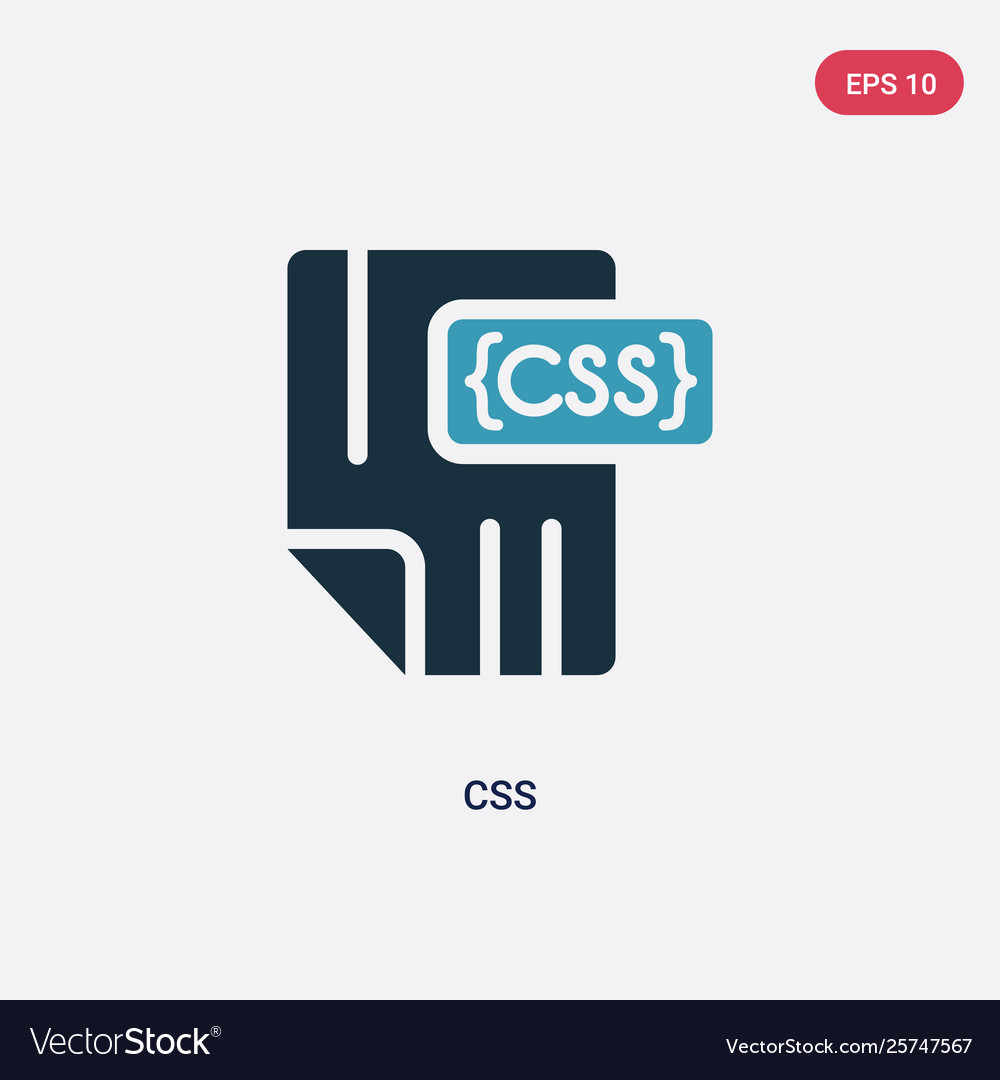 Two color css icon from programming concept vector image Two color css icon from programming concept