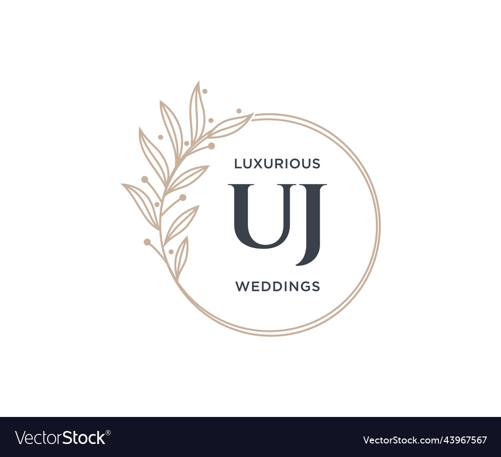 Uj initials letter wedding monogram logos Vector Image