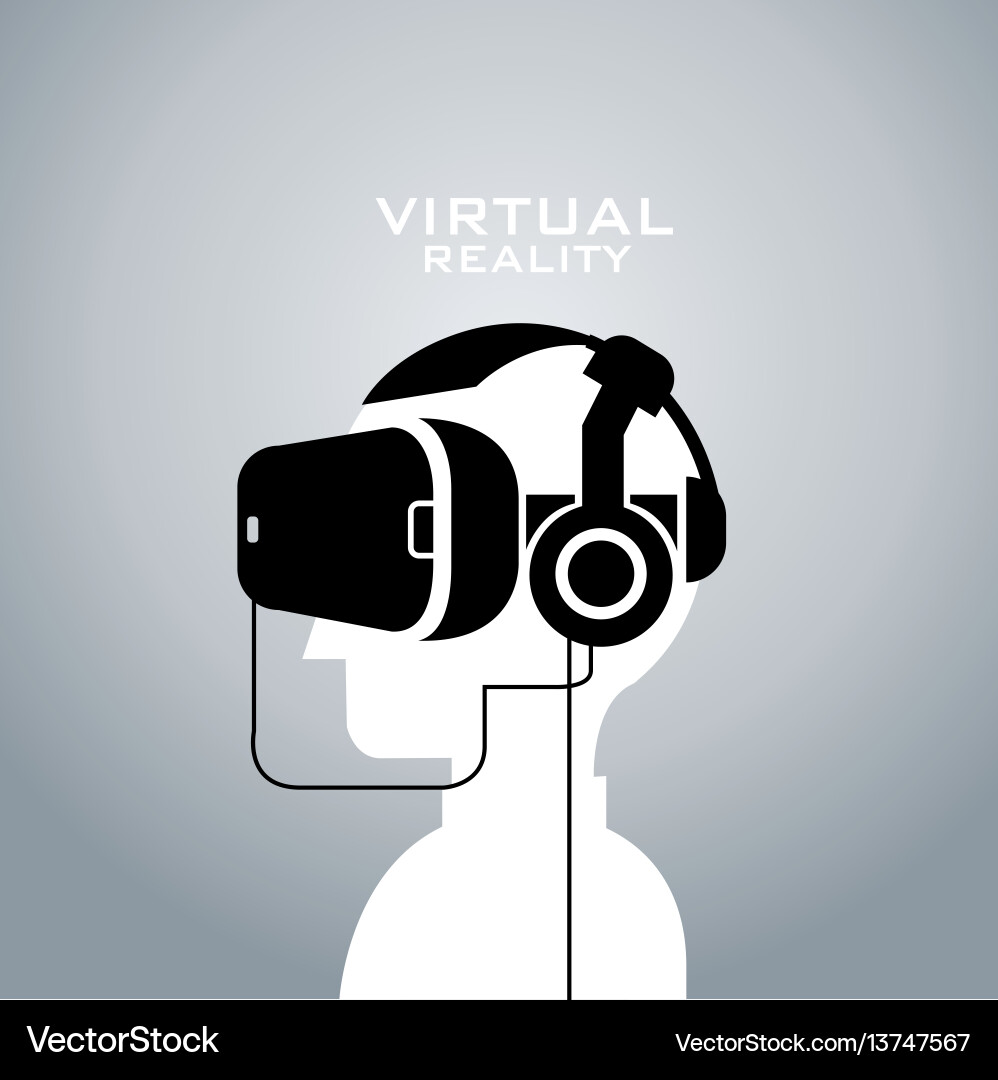 Virtual reality headset icon flat design Vector Image