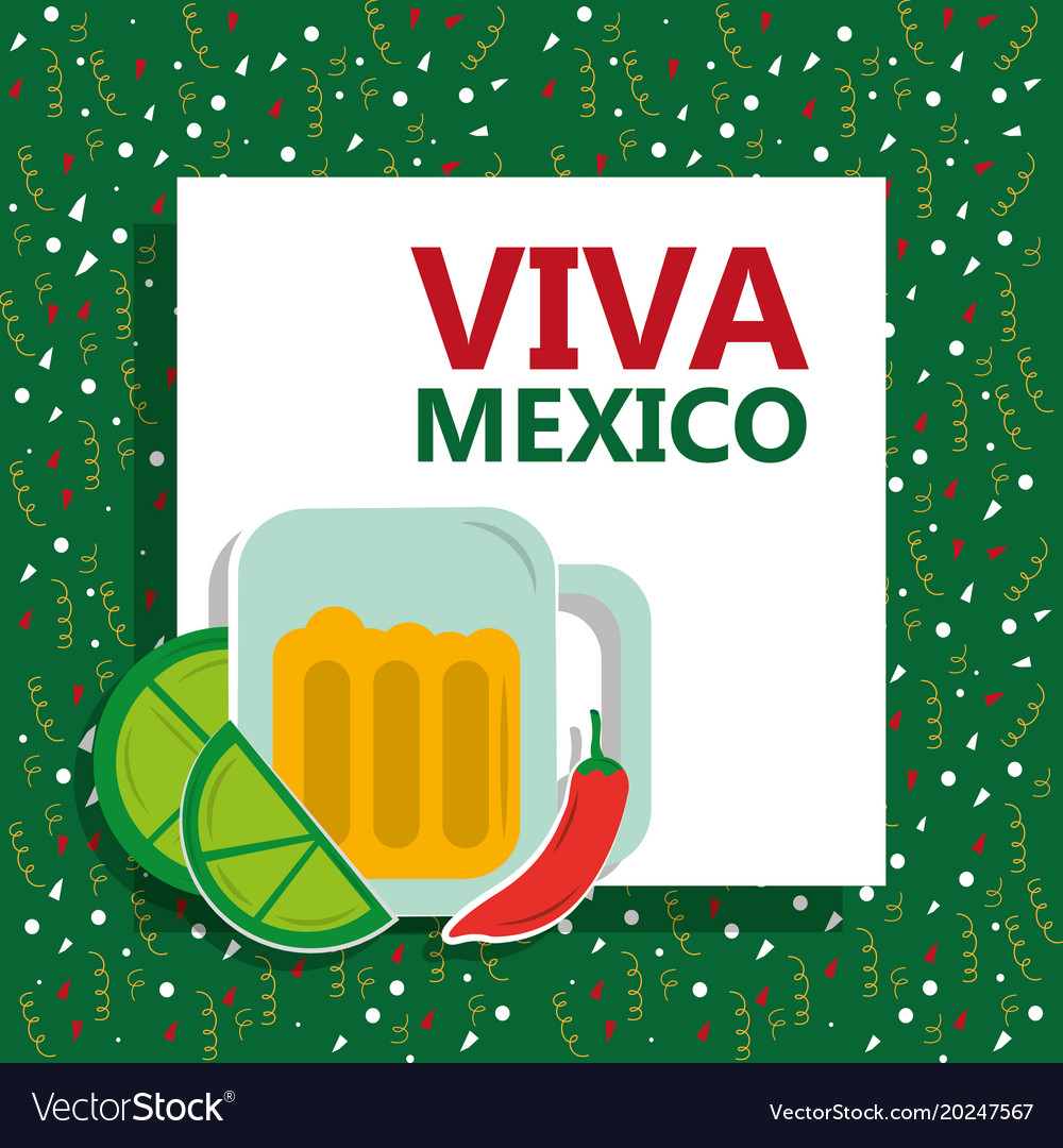 Viva mexico traditional card Royalty Free Vector Image