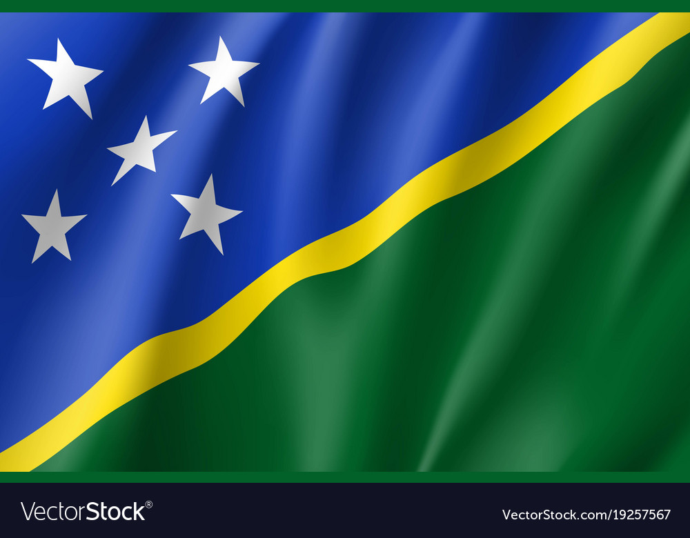 Waving flag solomon islands Royalty Free Vector Image