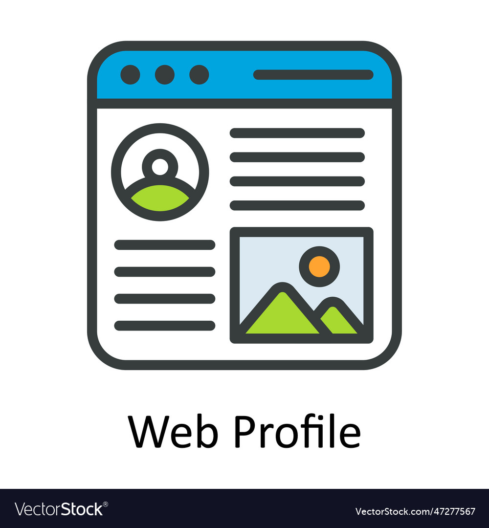 Web profile fill outline icon design illust Vector Image