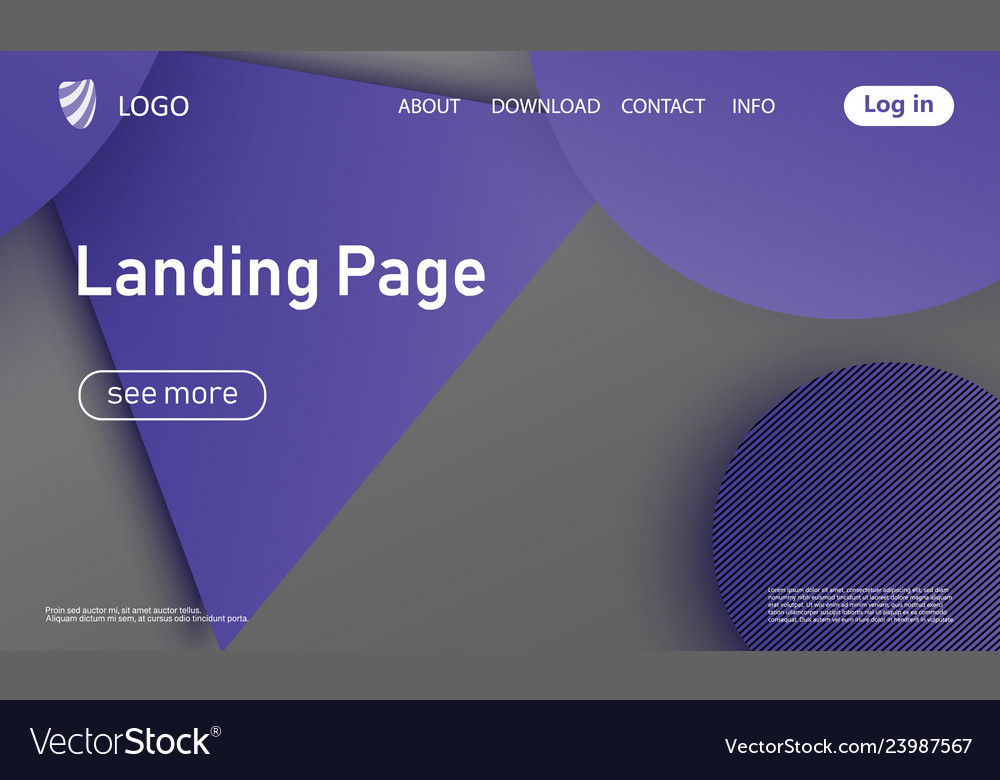 Website landing page material design Royalty Free Vector