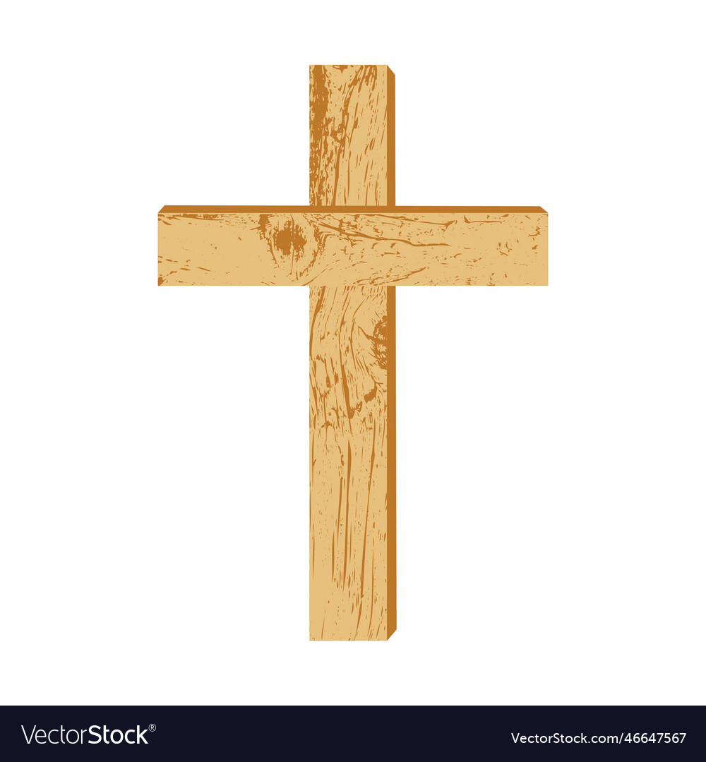 Wooden christian cross a simple cross Royalty Free Vector