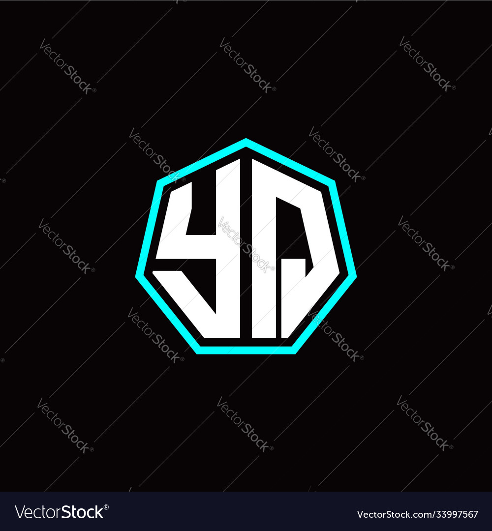 Y q initials modern polygon logo template