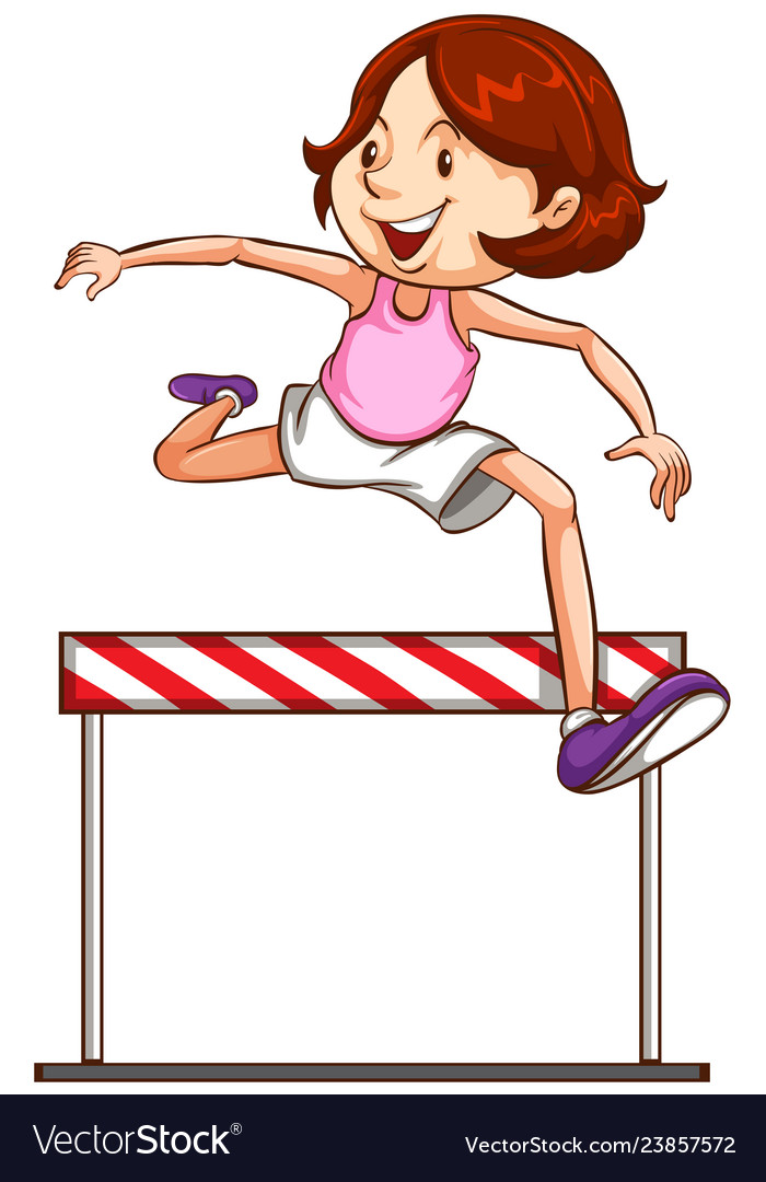 A hurdling athletics character Royalty Free Vector Image