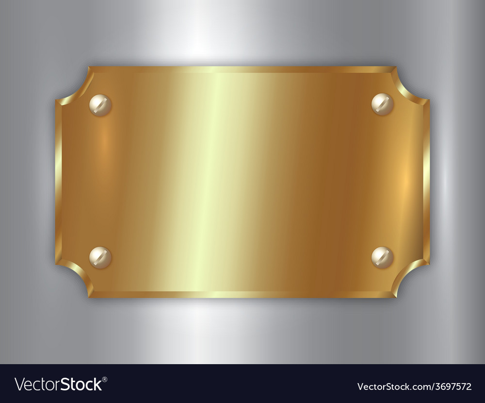 Abstract precious metal golden award plate Vector Image