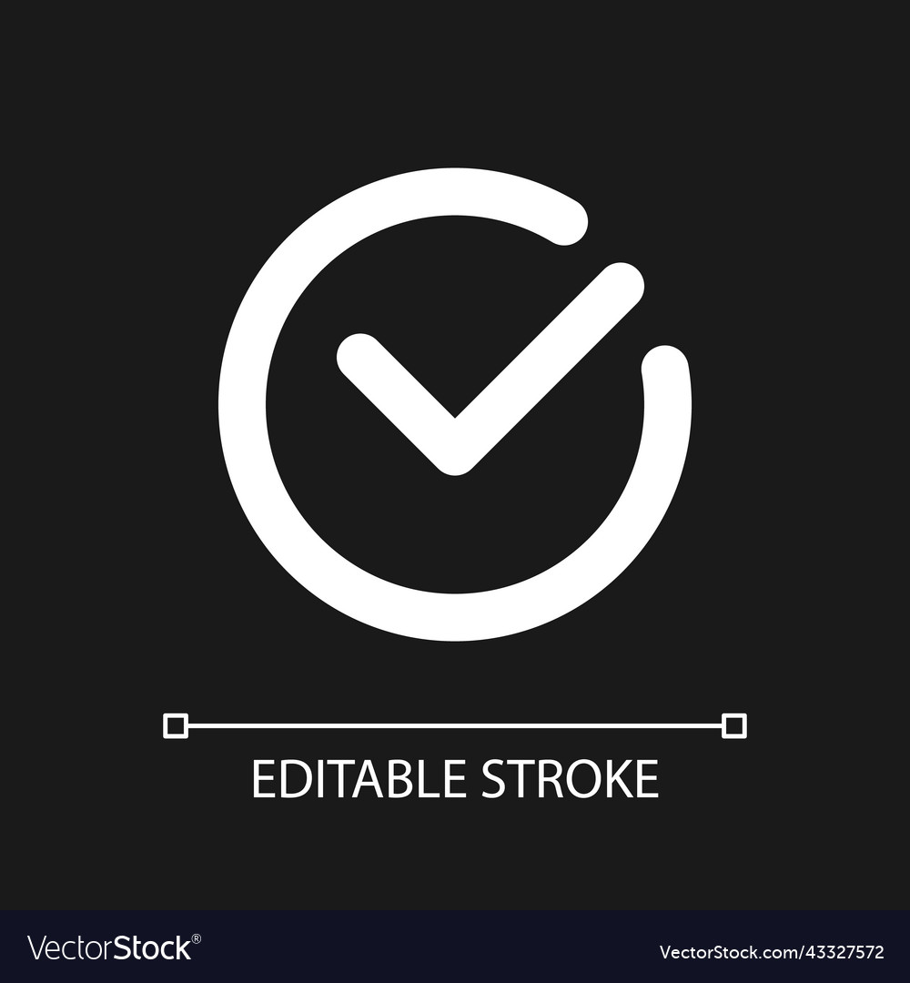 Accept Button - White Linear Icon