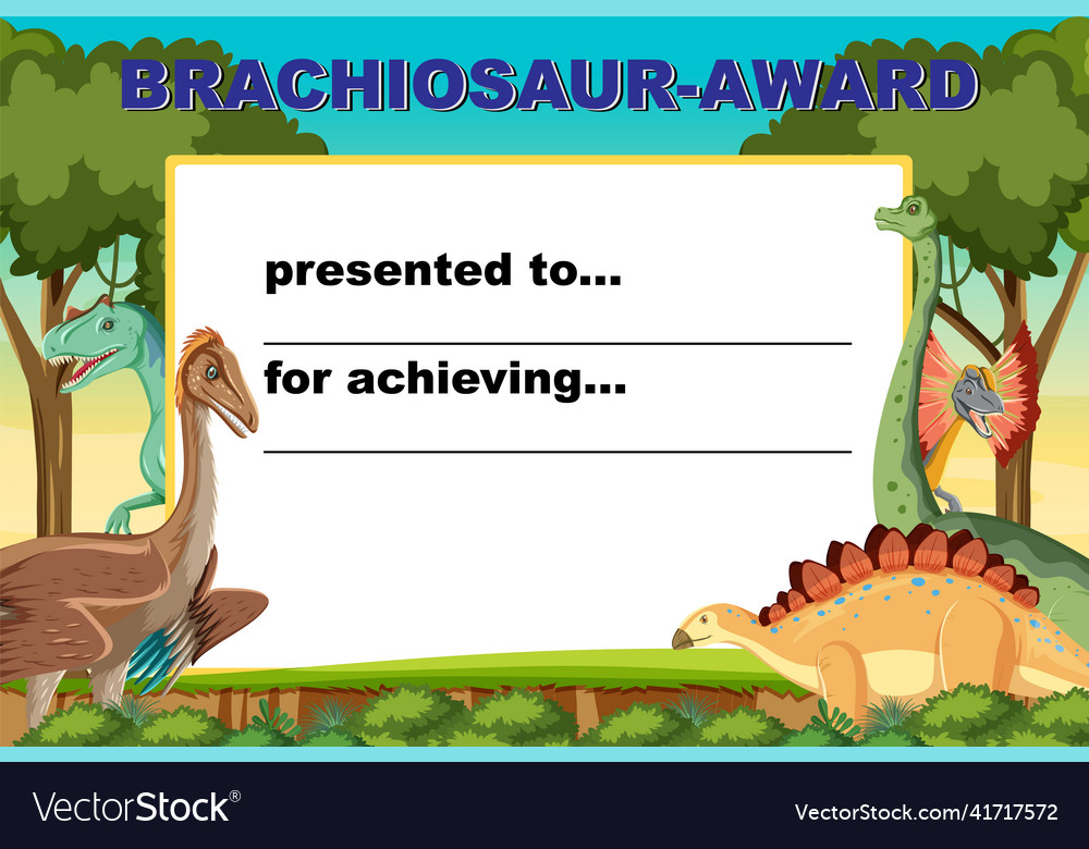 Brachiosaur award design with many dinosaurs