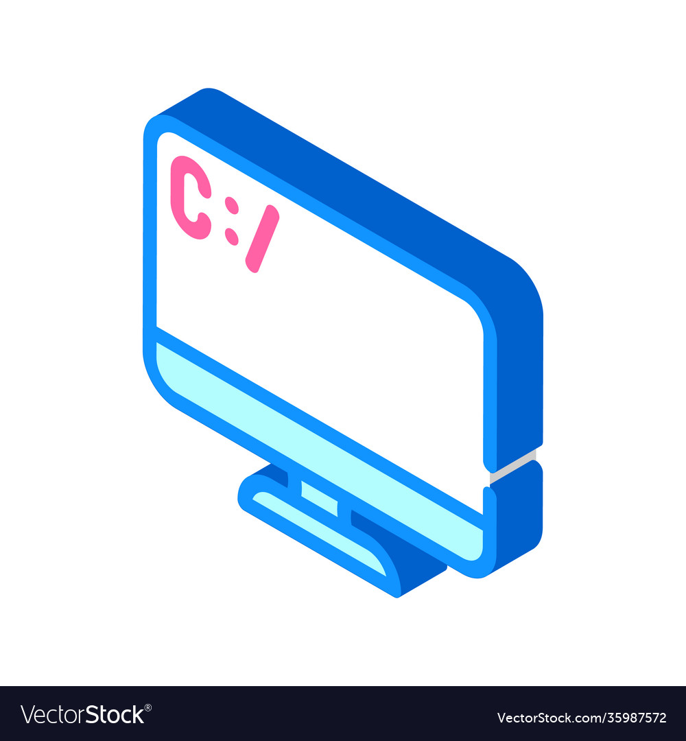 Coding operating system isometric icon