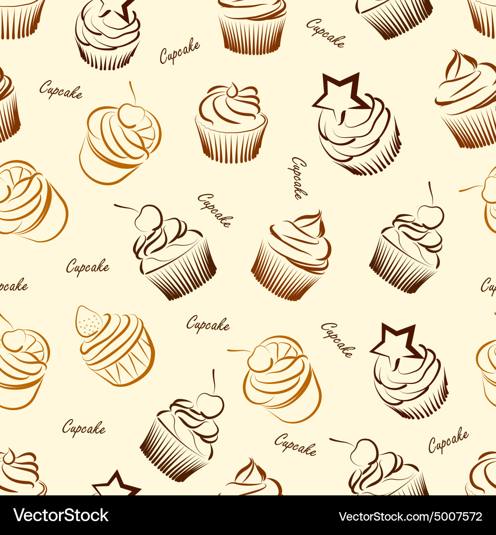 Cupcake seamless2 Royalty Free Vector Image - VectorStock