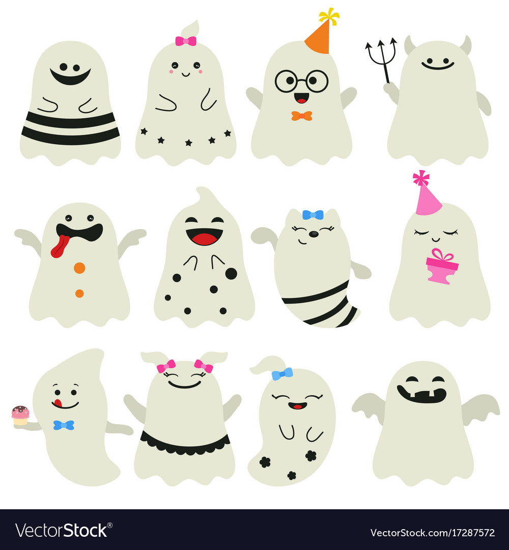 Cute ghost character ghost character Royalty Free Vector