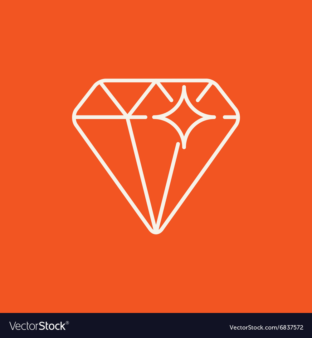 Diamond line icon Royalty Free Vector Image - VectorStock