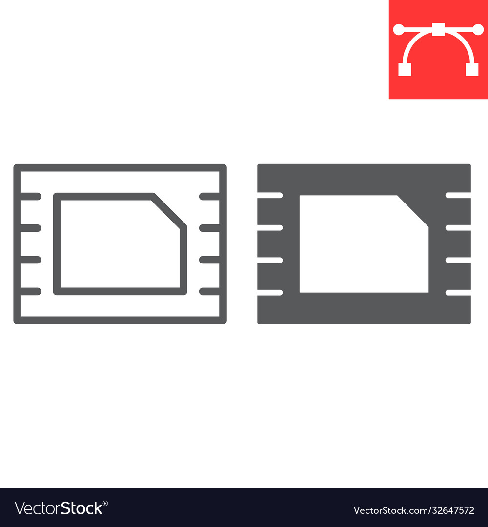 Esim line and glyph icon ui button embedded vector image Esim line and glyph icon ui button embedded