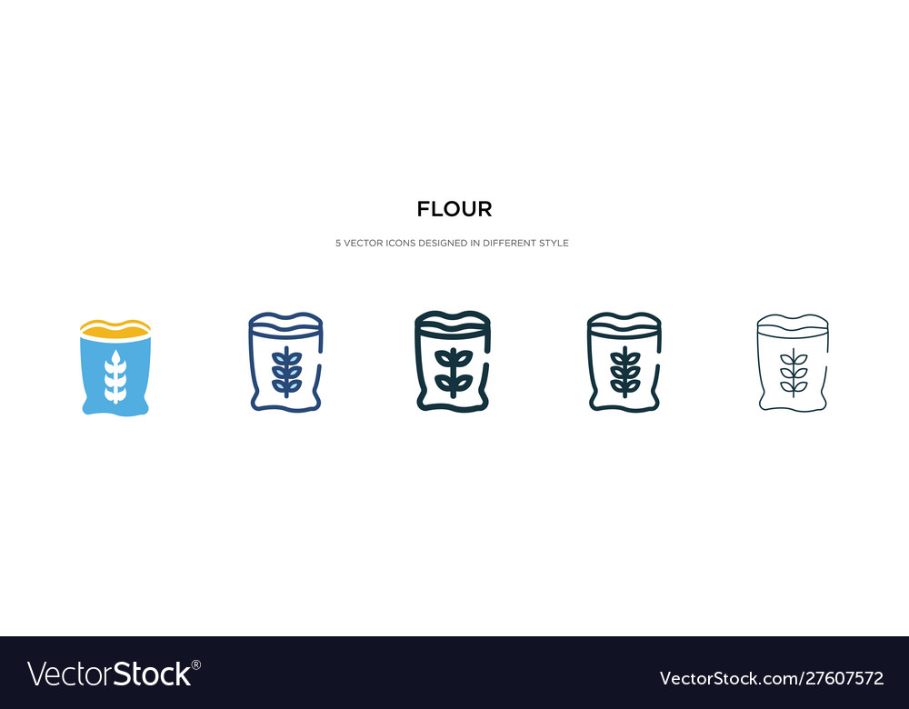 Flour icon in different style two colored