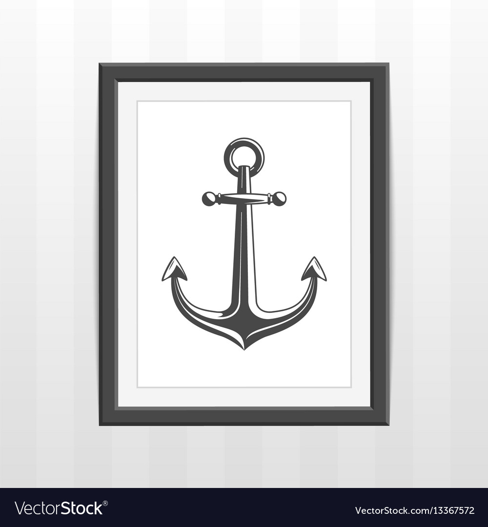 Frame with ships anchor Royalty Free Vector Image