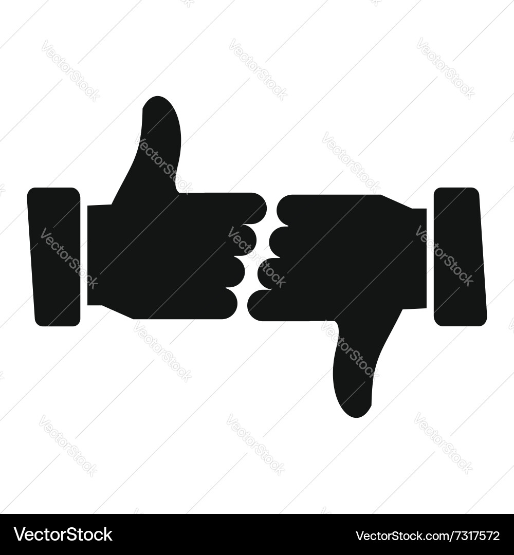 Hands Showing Thumbs Up And Down Royalty Free Vector Image