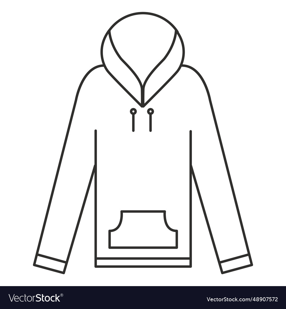 Long sleeve hoodie stroke icon Royalty Free Vector Image