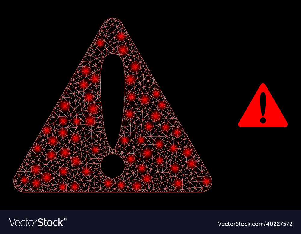 Mesh net warning with light network stars vector image Mesh net warning with light network stars