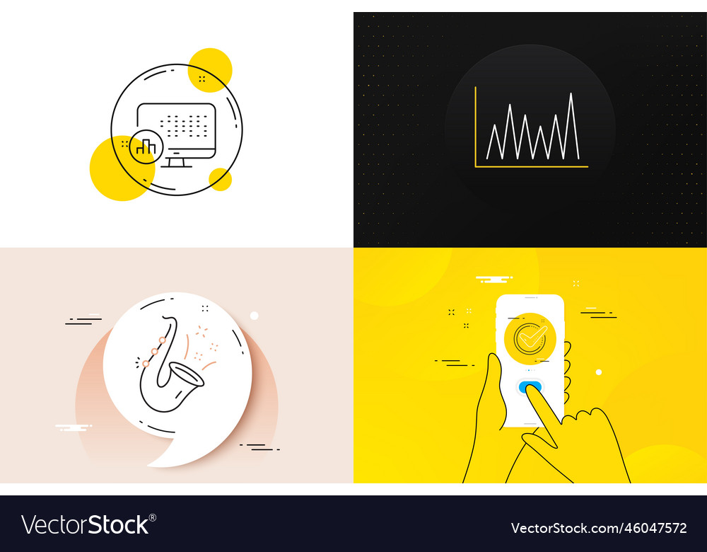 Minimal set of line graph confirmed and jazz Vector Image Minimal set of line graph confirmed and jazz
