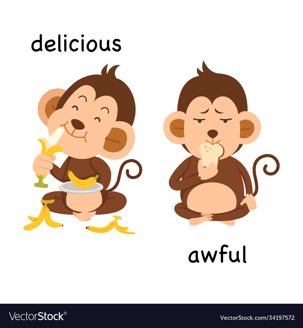 Opposite delicious and awful vector image Opposite delicious and awful