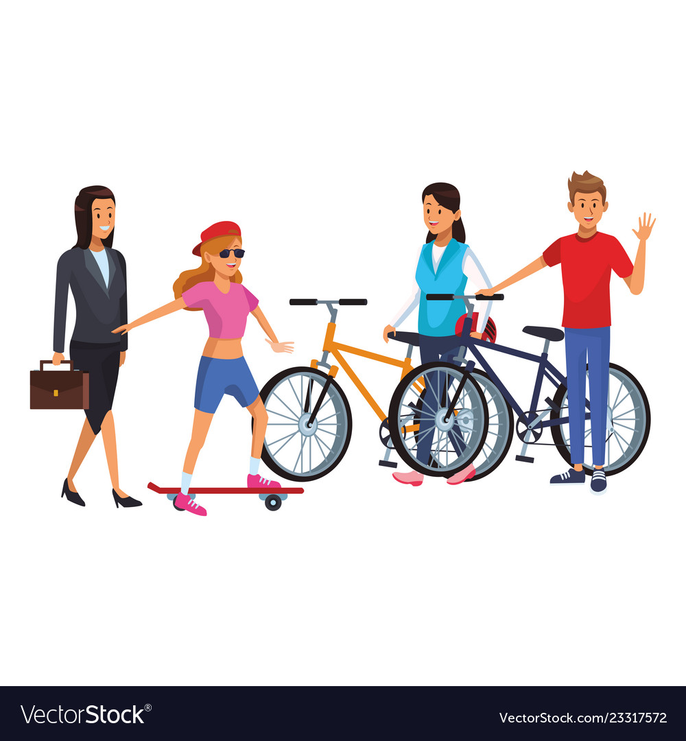 People riding bike