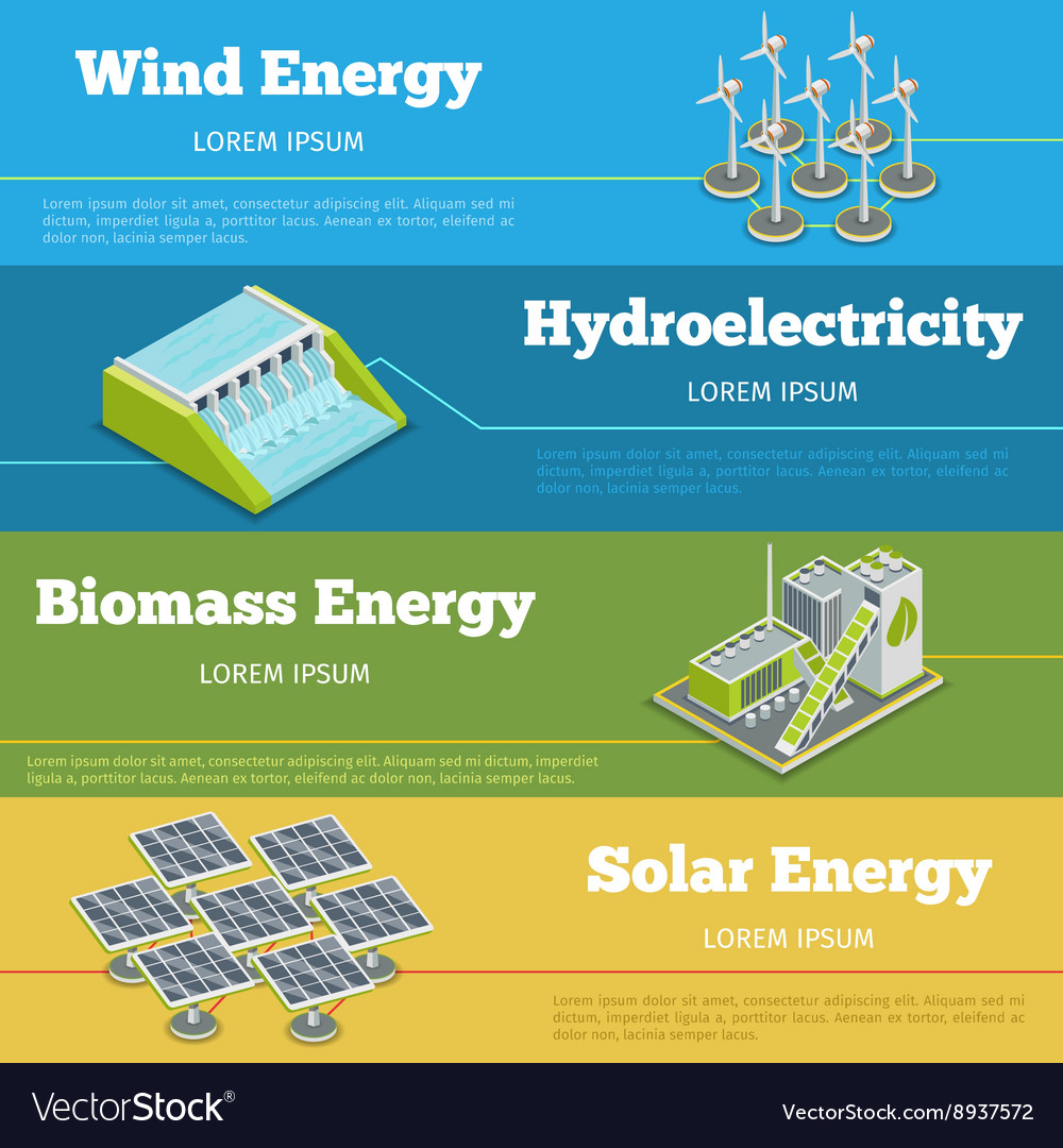 Renewable Energy Or Eco Infographics Concept Vector Image