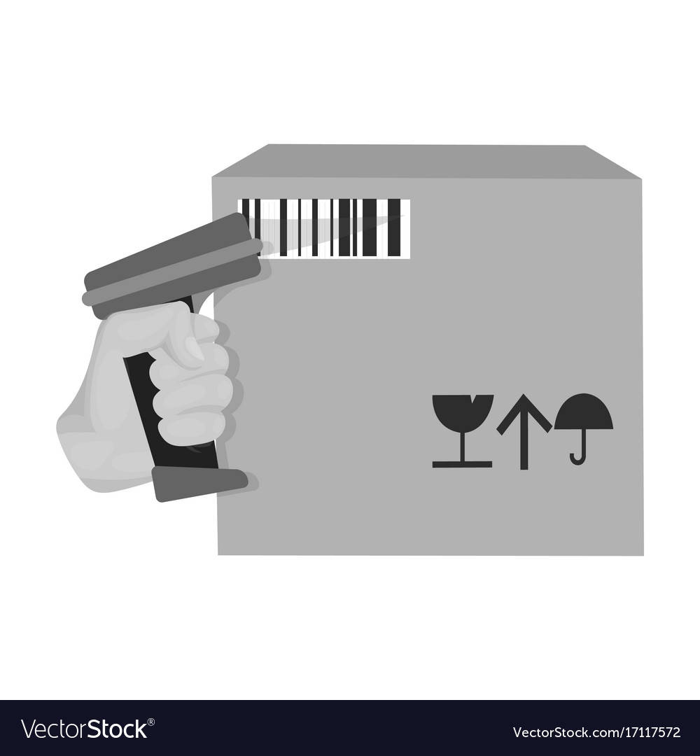 Scan the bar code on box logistics