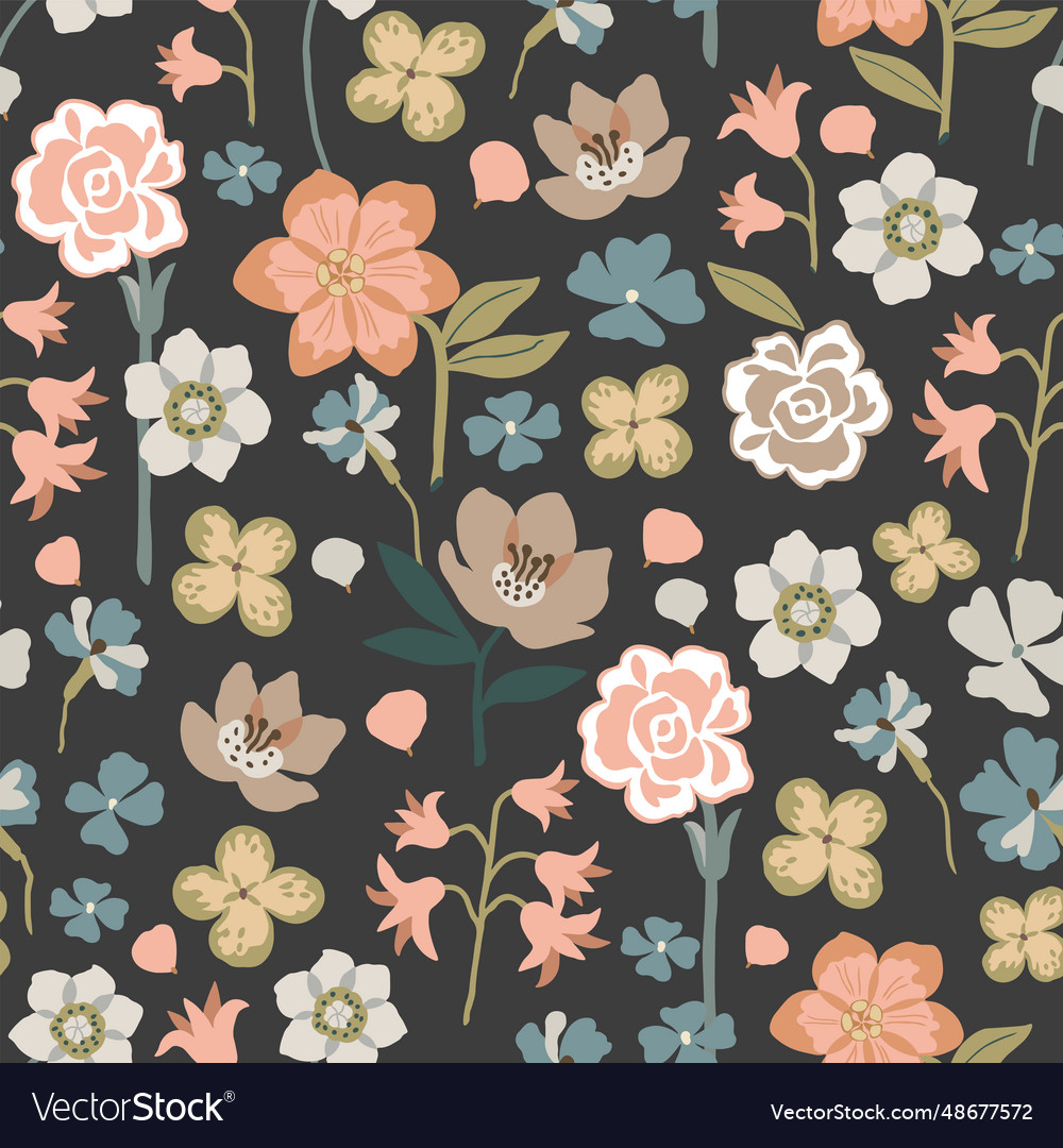 Seamless floral pattern in delicate pastel colors