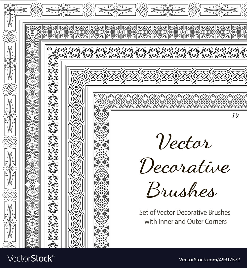 Set of decorative color brushes