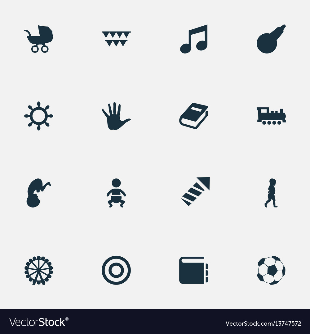 Set of simple infant icons