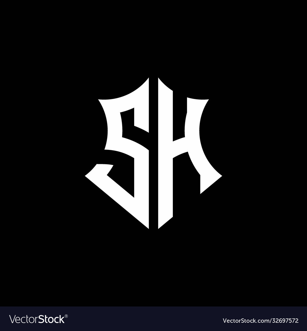 Sh monogram logo with a sharp shield style Vector Image Sh monogram logo with a sharp shield style