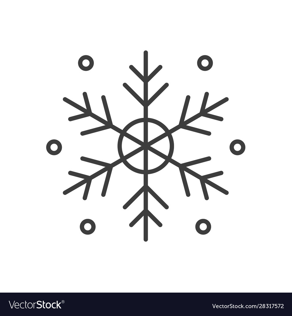 Snowflake linear icon vector image Snowflake linear icon
