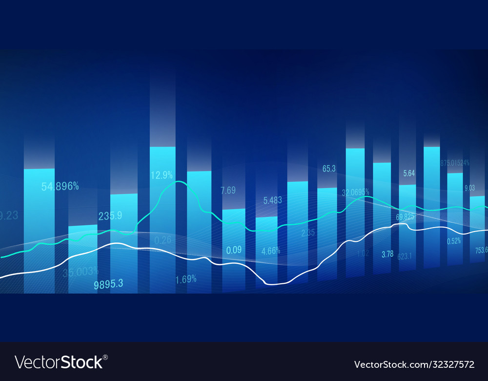 Stock market crash caused economic graph Vector Image