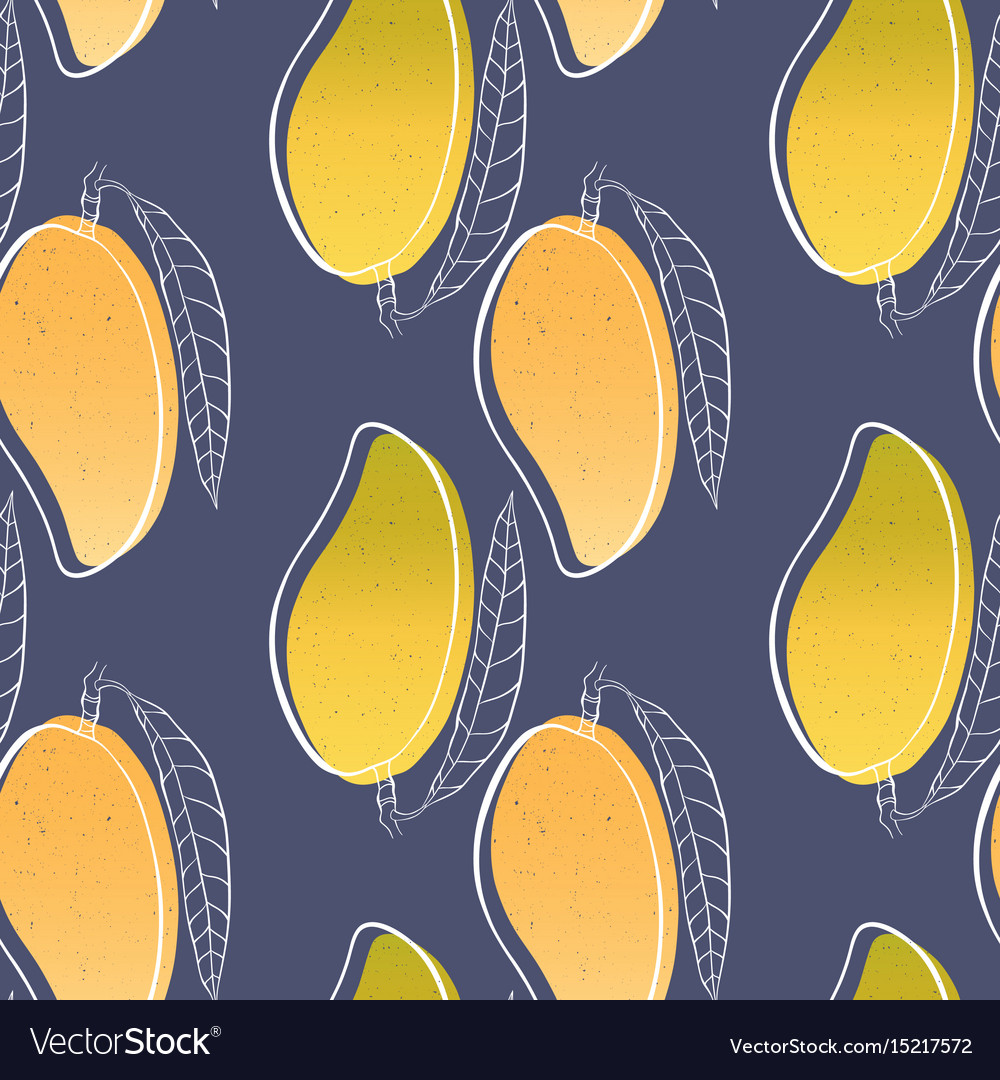 Tropical seamless pattern with mango