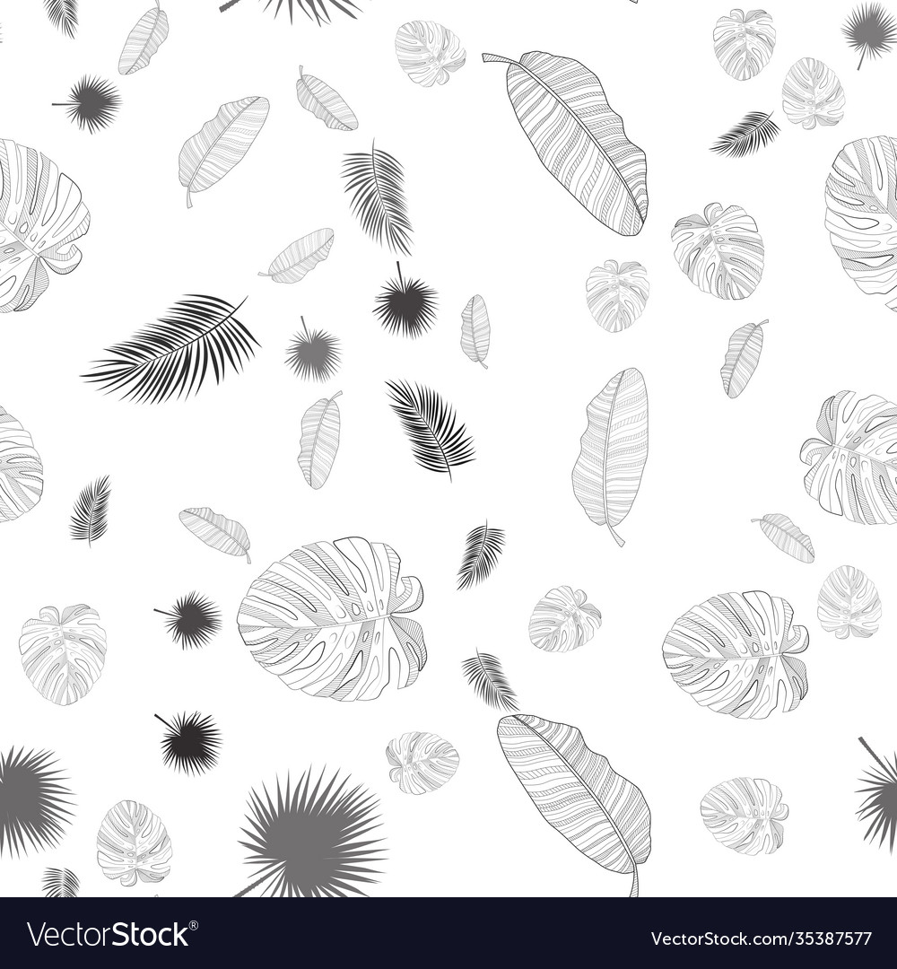 Abstract tropical palm leaf background with frame Vector Image Abstract tropical palm leaf background with frame