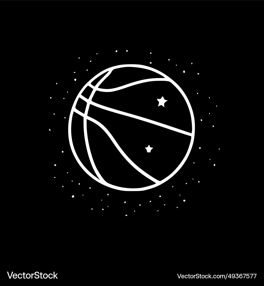 Basketball - black and white Royalty Free Vector Image