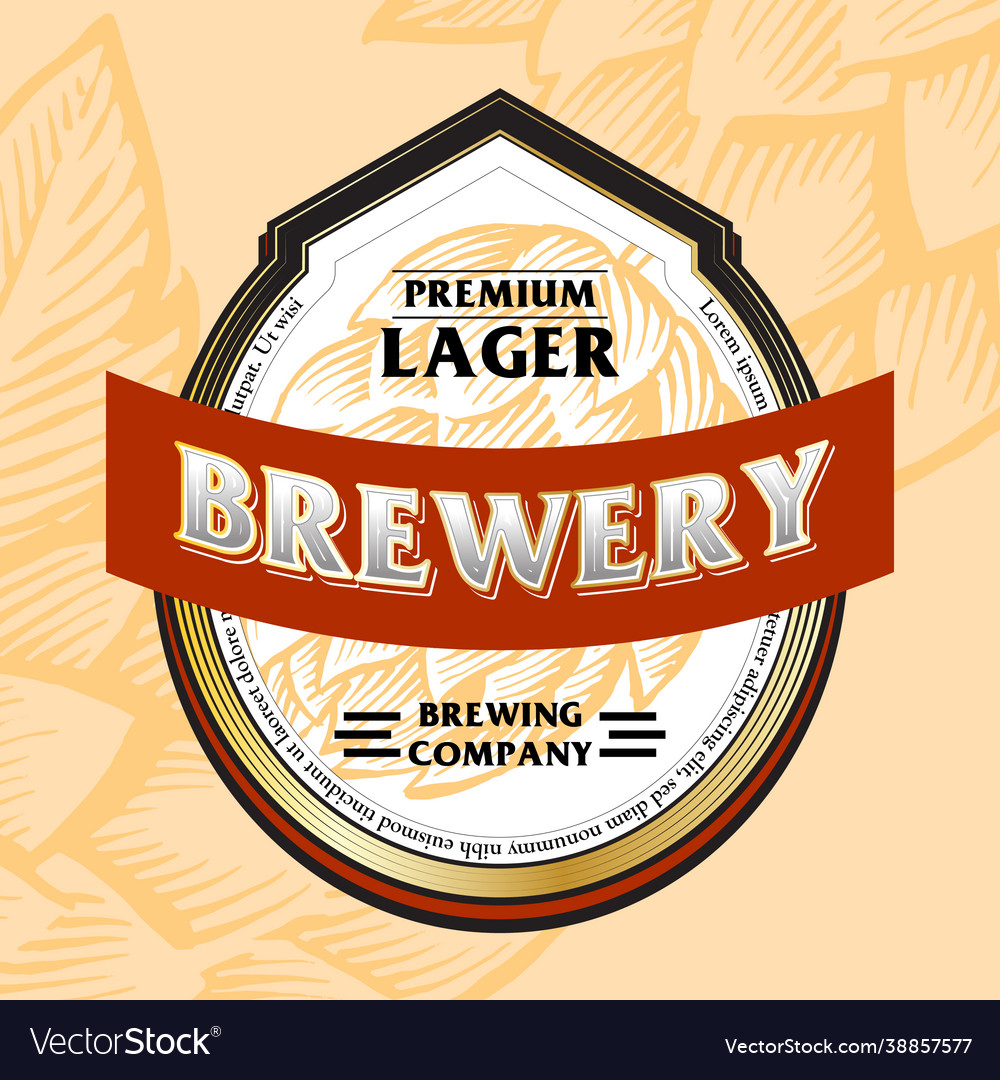 Beer label bold vintage style beverages Royalty Free Vector