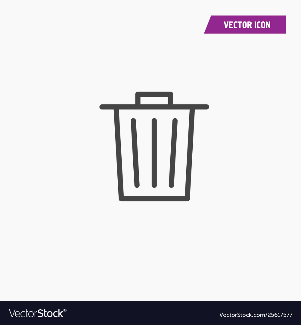 Black line trash bin icon-garbage