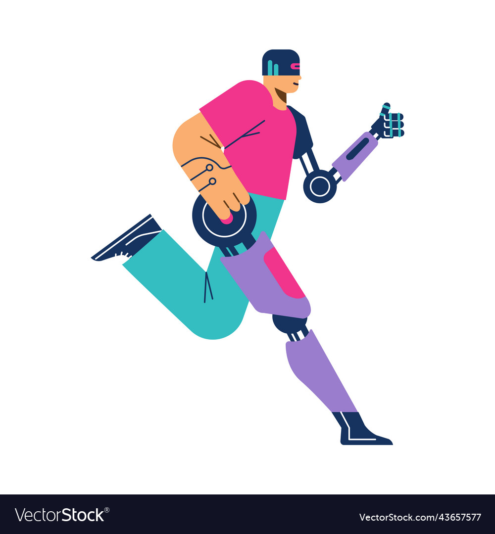 Cyborg or person with extended by robotic elements vector image Cyborg or person with extended by robotic elements