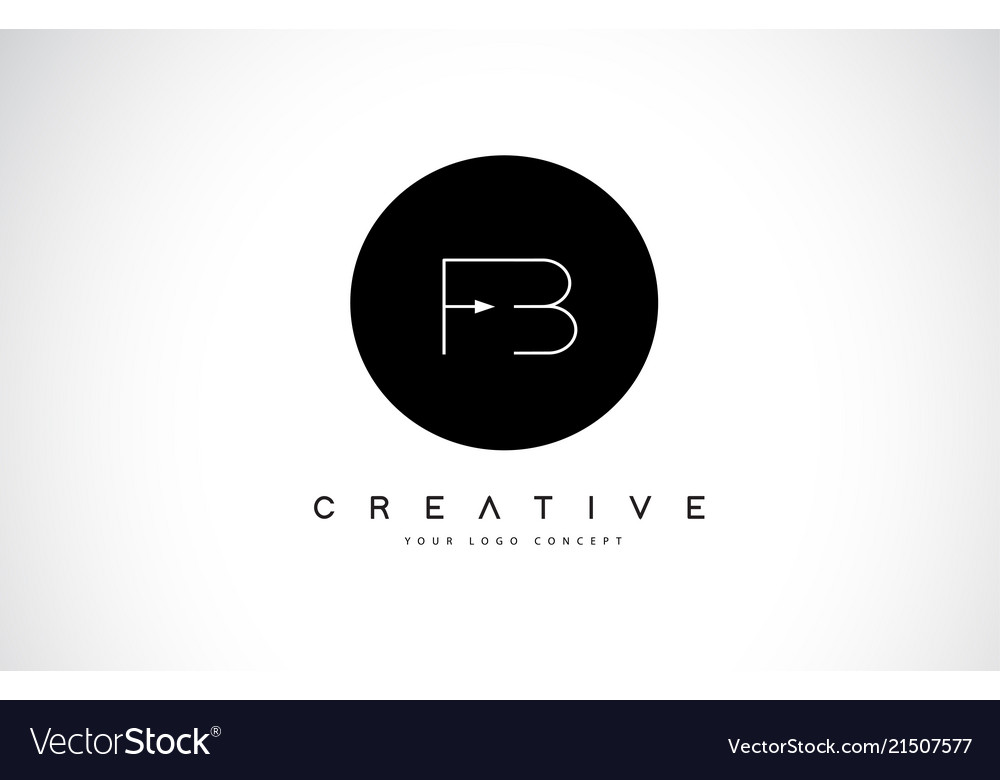 Fb F B Logo Design With Black And White Creative Vector Image