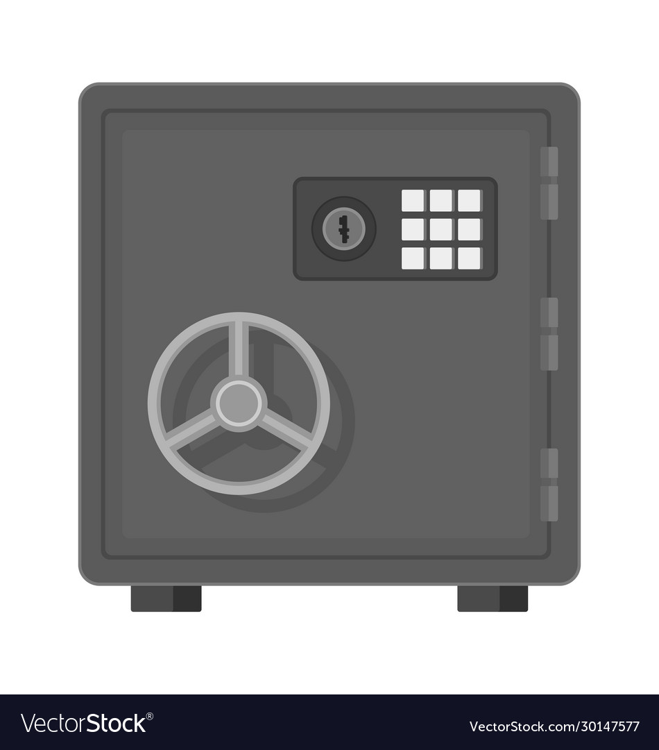 Flat a safe icon front view Royalty Free Vector Image