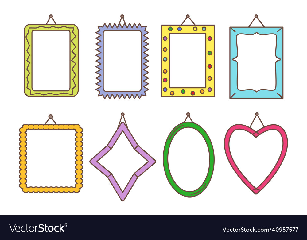 Frames photo flat colored pattern with hobnail set