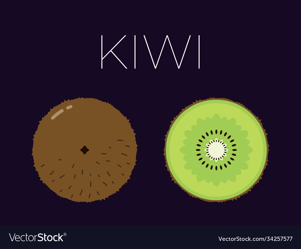 Kiwi und halb auf dunkel geschnitten