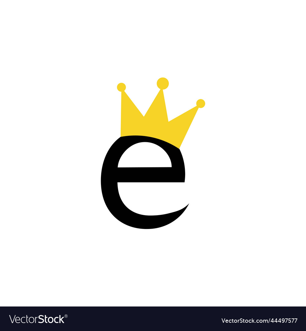 letter-e-with-crown-icon-template-royalty-free-vector-image