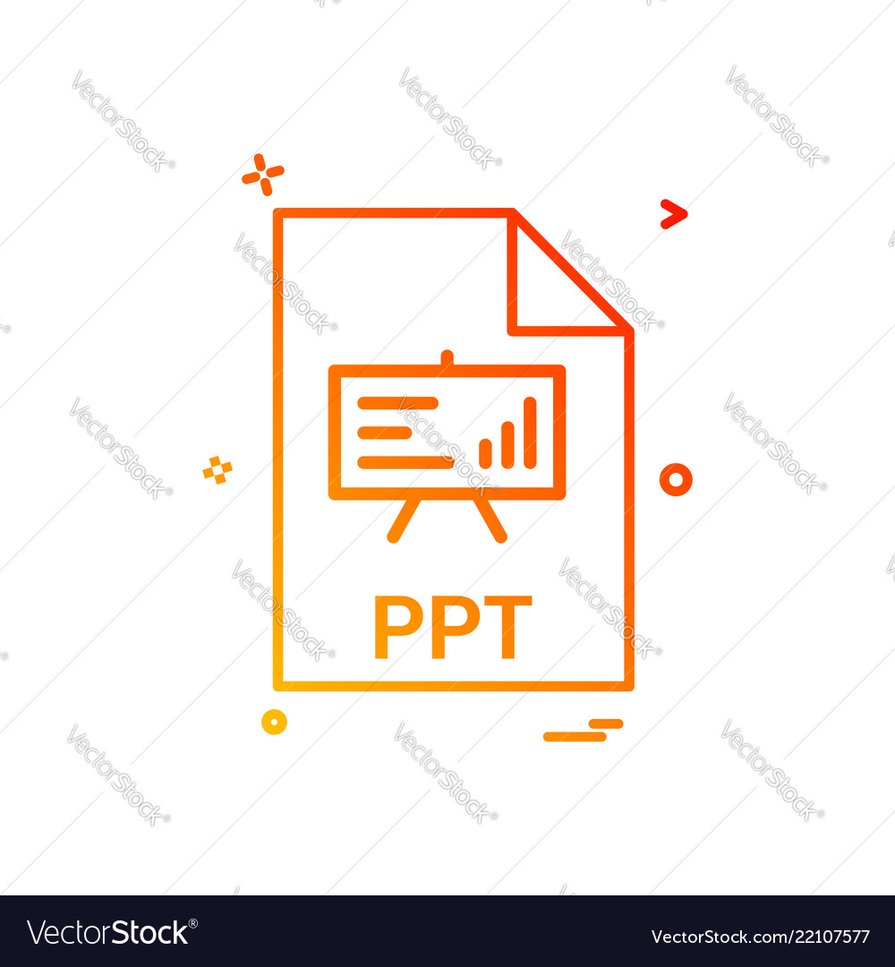Ppt file extension format icon design vector image Ppt file extension format icon design