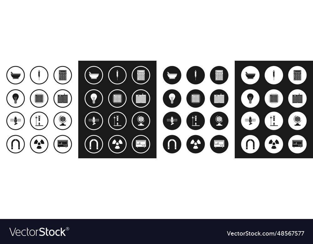 Set calculator processor light bulb with concept Vector Image Set calculator processor light bulb with concept